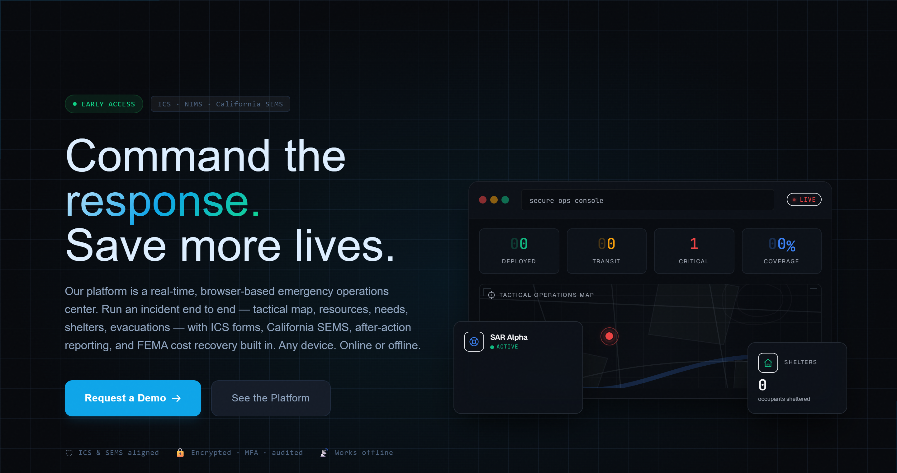 Emergency Operations Platform — website preview